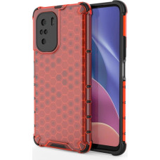 Hurtel Honeycomb Case armor cover with TPU Bumper for Xiaomi Redmi K40 Pro+ / K40 Pro / K40 / Poco F3 red