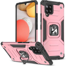 Wozinsky Ring Armor Case Kickstand Tough Rugged Cover for Samsung Galaxy A42 5G pink