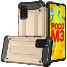 Hurtel Hybrid Armor Case Tough Rugged Cover for Xiaomi Redmi Note 10 5G / Poco M3 Pro golden