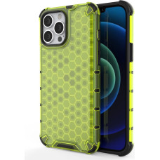 Hurtel Honeycomb Case armor cover with TPU Bumper for iPhone 13 Pro Max green