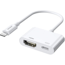 Joyroom adapter from Lightning (male) to digital HDMI (female) + Lightning (female) FullHD 1080p 60Hz white (S-H141 white)