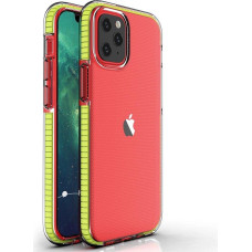 Hurtel Spring Case clear TPU gel protective cover with colorful frame for iPhone 13 mini yellow