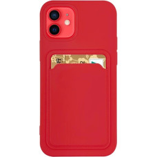 Hurtel Card Case Silicone Wallet Wallet with Card Slot Documents for iPhone 12 Pro Max red