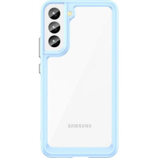 Hurtel Outer Space Case Cover for Samsung Galaxy S22 + (S22 Plus) Hard Cover with Gel Frame Blue