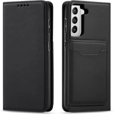 Hurtel Magnet Card Case for Samsung Galaxy S22 + (S22 Plus) Pouch Wallet Card Holder Black