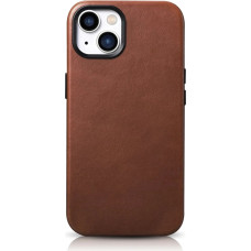 Icarer Oil Wax Premium Leather Case iPhone 14 Plus Magnetic Leather Case with MagSafe Brown (WMI14220703-RB)