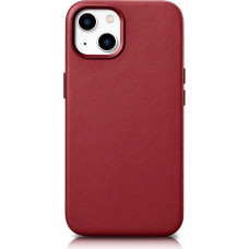 Icarer Case Leather case cover made of natural leather for iPhone 14 Plus red (compatible with MagSafe)