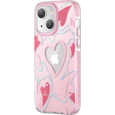 Kingxbar Heart Star Series case for iPhone 14 Plus pink heart case