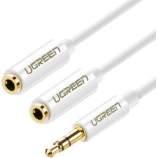 Ugreen Cable cable headphone splitter mini jack 3.5 mm - 2 x mini jack 3.5 mm (2 x stereo output) 20cm white (AV134) White