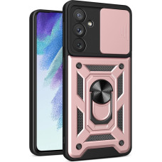 Hurtel Hybrid Armor Camshield case for Samsung Galaxy A54 5G armored case with camera cover pink