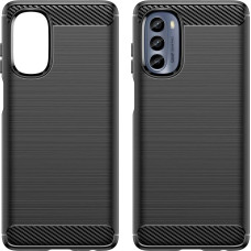 Hurtel Carbon Case for Motorola Moto G62 5G flexible silicone carbon cover black