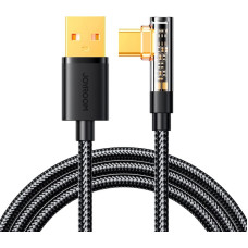 Joyroom angled USB C cable - USB for fast charging and data transfer 3A 1.2 m black (S-UC027A6)