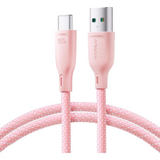 Joyroom Multi-Color Series SA34-AC6 USB-A / USB-C Cable 100W Fast Transfer 1m - Pink