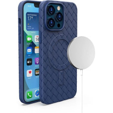 Hurtel MagSafe Woven Case for iPhone 15 Pro - navy blue