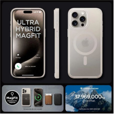 Spigen Ultra Hybrid Mag case with MagSafe for iPhone 15 Pro Max - matte natural titanium