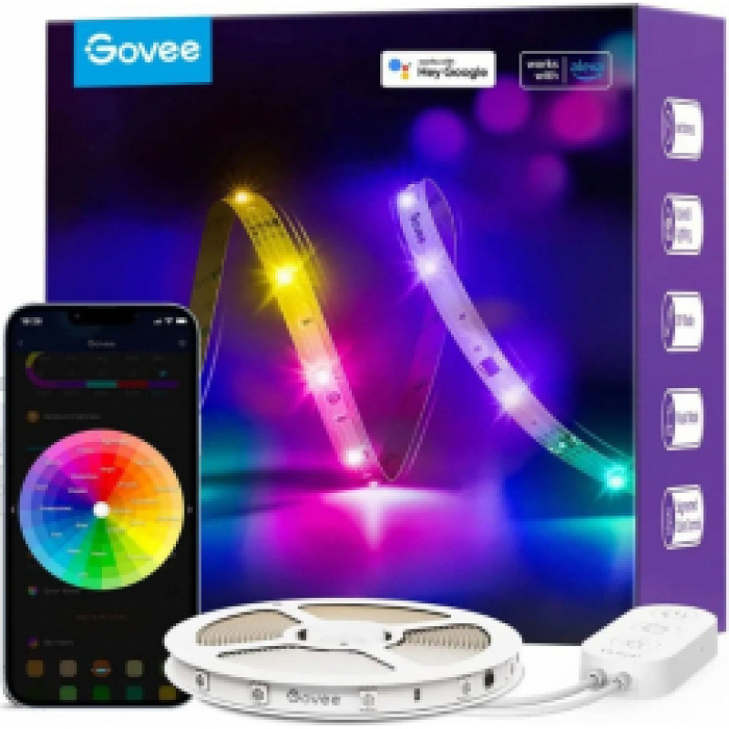 Govee LED josla Govee H619C Wi-Fi / Bluetooth / RGBIC 10m