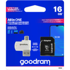 Goodram MicroSDHC 16GB All in one class 10 UHS I + Card reader