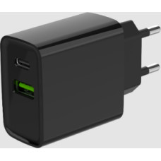 Gembird Lādētājs Gembird USB Type-C + USB Type-A Black