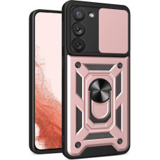 Hurtel Hybrid Armor Camshield case for Samsung Galaxy S23+ armored case with camera cover pink