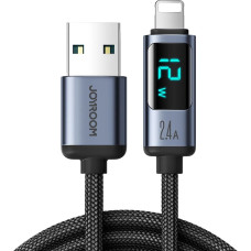 Joyroom Lightning - USB A 2.4A 1.2m cable with LED display Joyroom S-AL012A16 - black