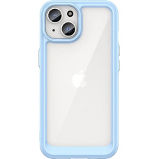 Hurtel iPhone 15 Plus Outer Space Reinforced Case with Flexible Frame - Blue