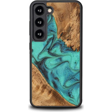 Bewood Wood and resin case for Samsung Galaxy S23 Bewood Unique Turquoise - turquoise black