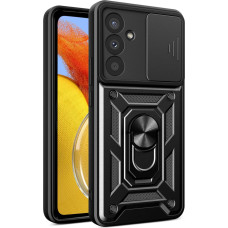 Hurtel Hybrid Armor Camshield case for Samsung M14 with camera cover - black