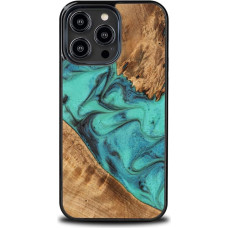 Bewood Etui z drewna i żywicy na iPhone 15 Pro Max Bewood Unique Turquoise - turkusowo-czarne