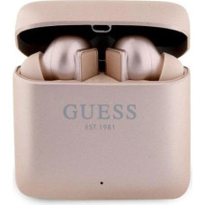 Guess GUTWSSU20ALEGP TWS Bluetooth Earphones + Dock Rose Gold/Rose Gold Printed Logo