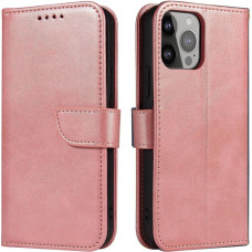 Hurtel Magnet Case Cover for Xiaomi Redmi Note 12 5G / Poco X5 5G Cover Flip Wallet Stand Pink