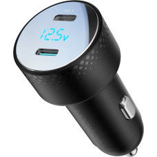 Joyroom 2x USB C 70W car charger with LED display Joyroom JR-CCD02 - black