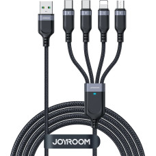 Joyroom 4in1 USB cable USB-A - 2 x USB-C / Lightning / Micro for charging and data transfer 1.2m Joyroom S-1T4018A18 - black