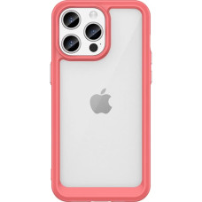 Hurtel Reinforced case with a flexible frame for iPhone 15 Pro Max Outer Space - red