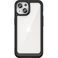 Hurtel Reinforced case with flexible frame for iPhone 15 Plus Outer Space - black