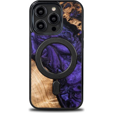 Bewood Wood and Resin Case for iPhone 14 Pro MagSafe Bewood Unique Violet - Purple and Black