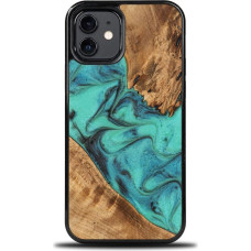 Bewood Unique Turquoise iPhone 12/12 Pro Wood and Resin Case - Turquoise Black