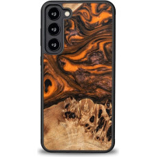 Bewood Wood and resin case for Samsung Galaxy S23 Plus Bewood Unique Orange - orange and black