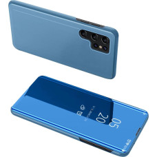 Hurtel Clear View Case cover for Samsung Galaxy S23 Ultra cover with a flap blue