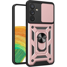 Hurtel Hybrid Armor Camshield case for Samsung Galaxy A34 5G armored case with camera cover pink