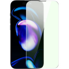 Baseus Full Screen Tempered Glass for iPhone 14 Pro with Anti Blue Light Filter and 0.3mm Speaker Cover + Mounting Frame