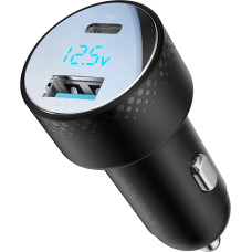 Joyroom Car charger with voltmeter 53W (USB C, USB) Joyroom JR-CCD01 black