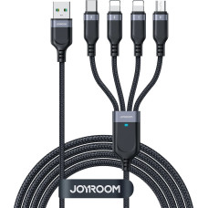 Joyroom 4in1 USB cable USB-A - USB-C / 2 x Lightning / Micro for charging and data transmission 1.2m Joyroom S-1T4018A18 - black