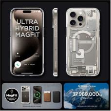 Spigen Ultra Hybrid Mag case with MagSafe for iPhone 15 Pro - natural titanium (Zero One pattern)