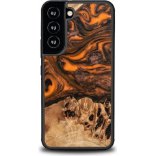 Bewood Wood and resin case for Samsung Galaxy S22 Bewood Unique Orange - orange and black