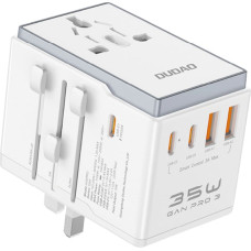 Dudao A35Pro 35W EU / UK / AUS / US / JP travel adapter 3x USB-C 2x USB-A - white