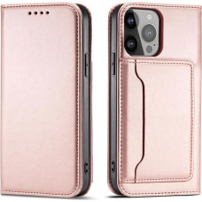 Hurtel Magnet Card Case for Samsung Galaxy S23+ flip cover wallet stand pink