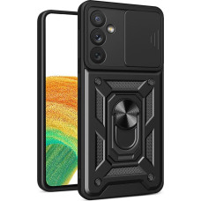 Hurtel Hybrid Armor Camshield case for Samsung Galaxy A34 5G armored case with camera cover black