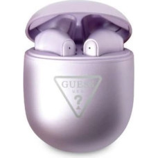 Guess GUTWST82TRU TWS Bluetooth Headphones + Purple/Purple Triangle Logo Docking Station