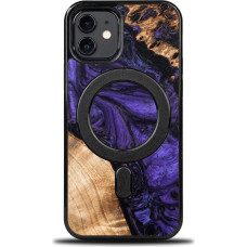 Bewood Wood and Resin Case for iPhone 12/12 Pro MagSafe Bewood Unique Violet - Purple Black