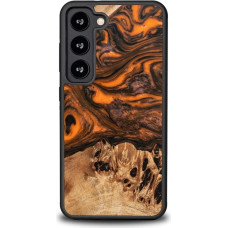 Bewood Wood and resin case for Samsung Galaxy S23 Bewood Unique Orange - orange and black